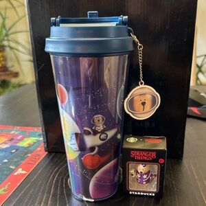 Starbucks Stranger Things Cosmic Blue Tumbler with Keychain + Stopper